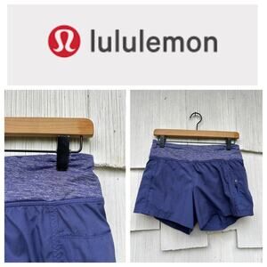 Lululemon Speed Up Short 4" Royalty Blue Zipper Pocket Running Activewear Sz 6